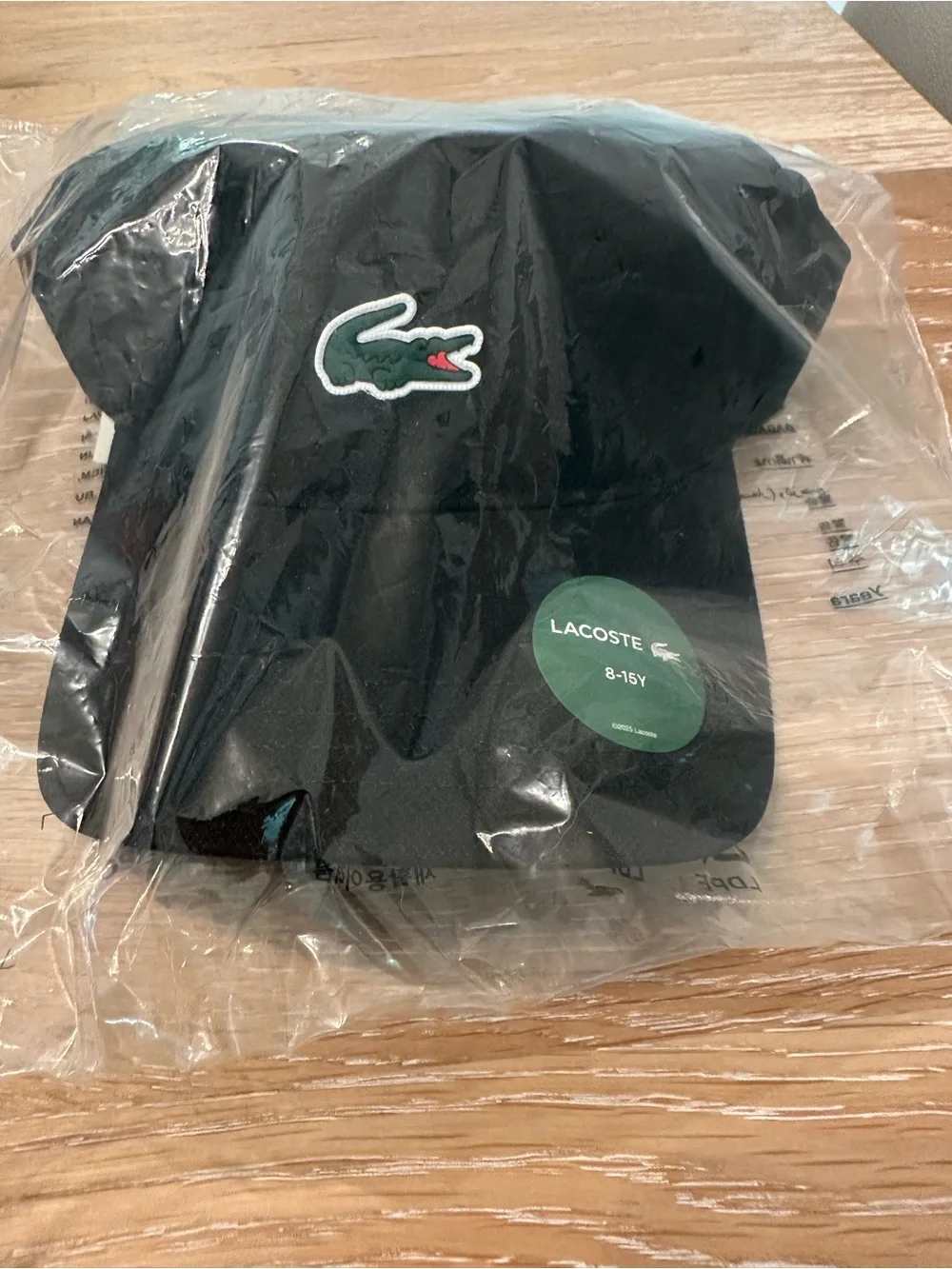 Lacoste Black Cap with Green and Red Crocodile Accent